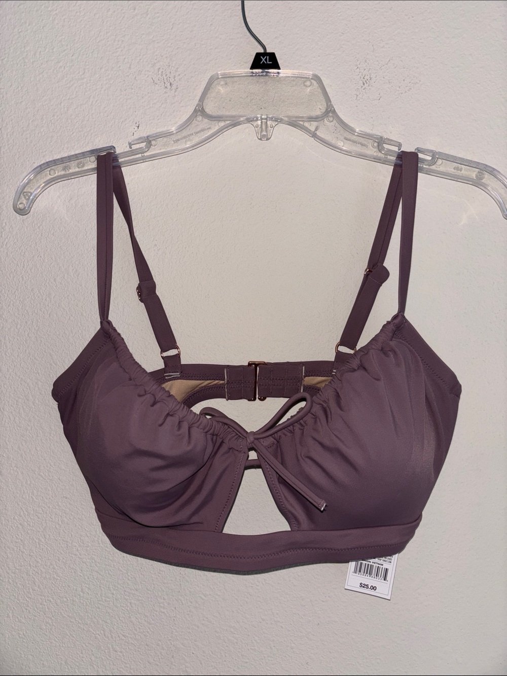 Shade and Shore Wired Purple Bikini Top Size 36DD